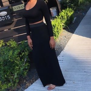 Co-Set- Crop too long sleeve and Fitted maxi